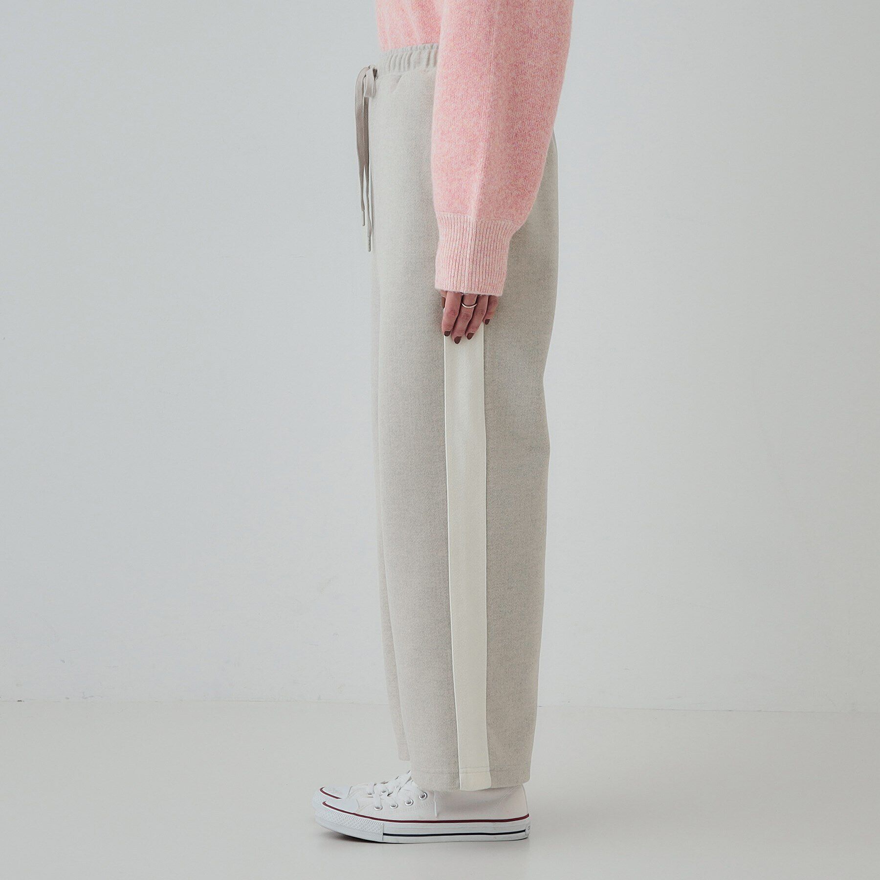 SHOO･LA･RUE「【S-LL】脚のラインをきれいに見せる サイドライン起毛イージーパンツ」|その他|