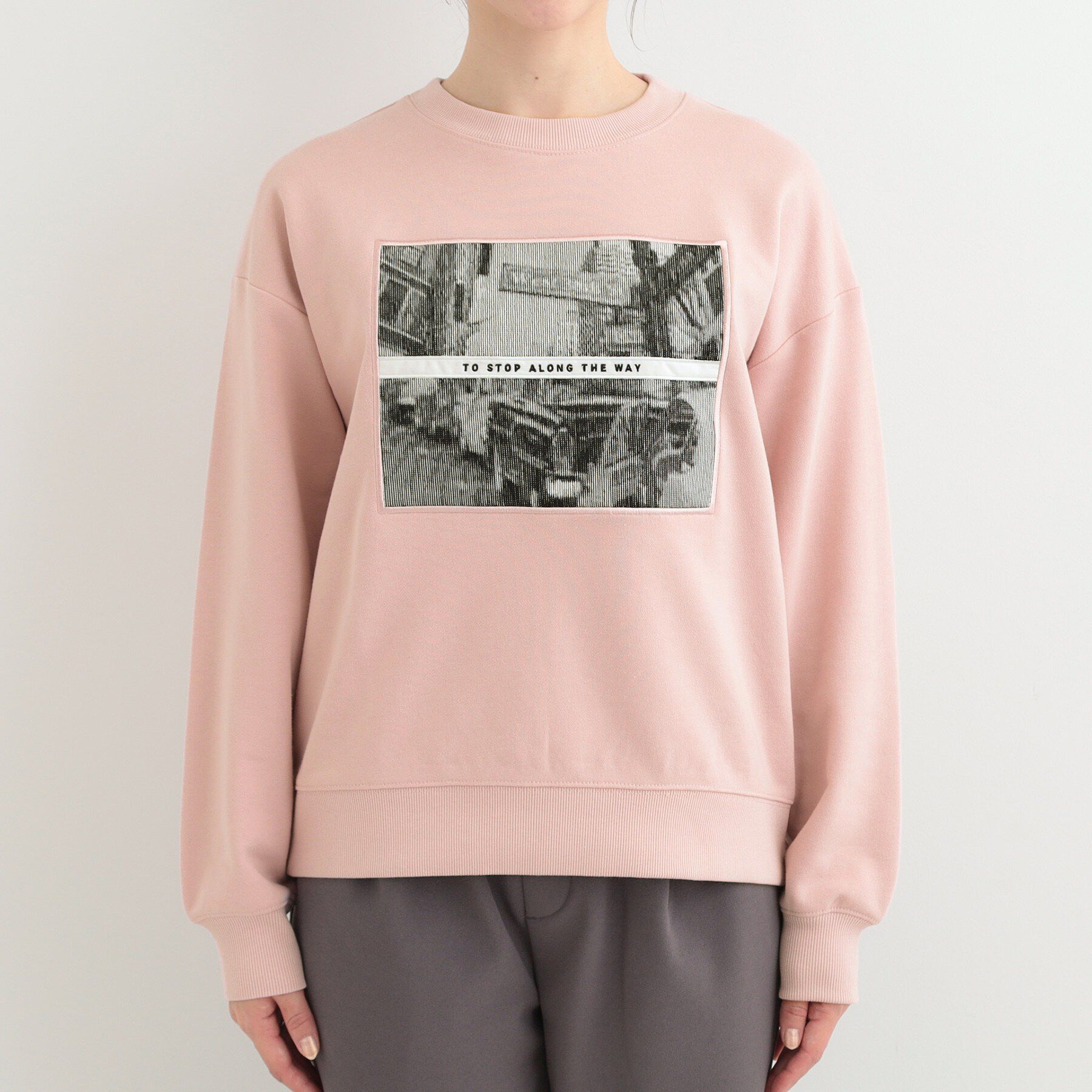 SHOO･LA･RUE「【S-LL】カジュアルすぎない大人のフォト刺繍裏毛スウェット」|パーカー|