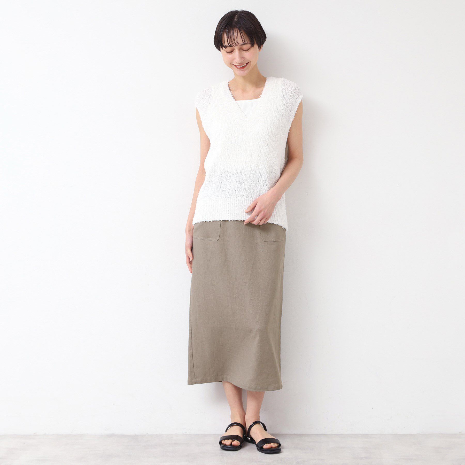 Dessin「【セットアップ可能・洗える】パッチポケット付ストレートスカート」|スカート|