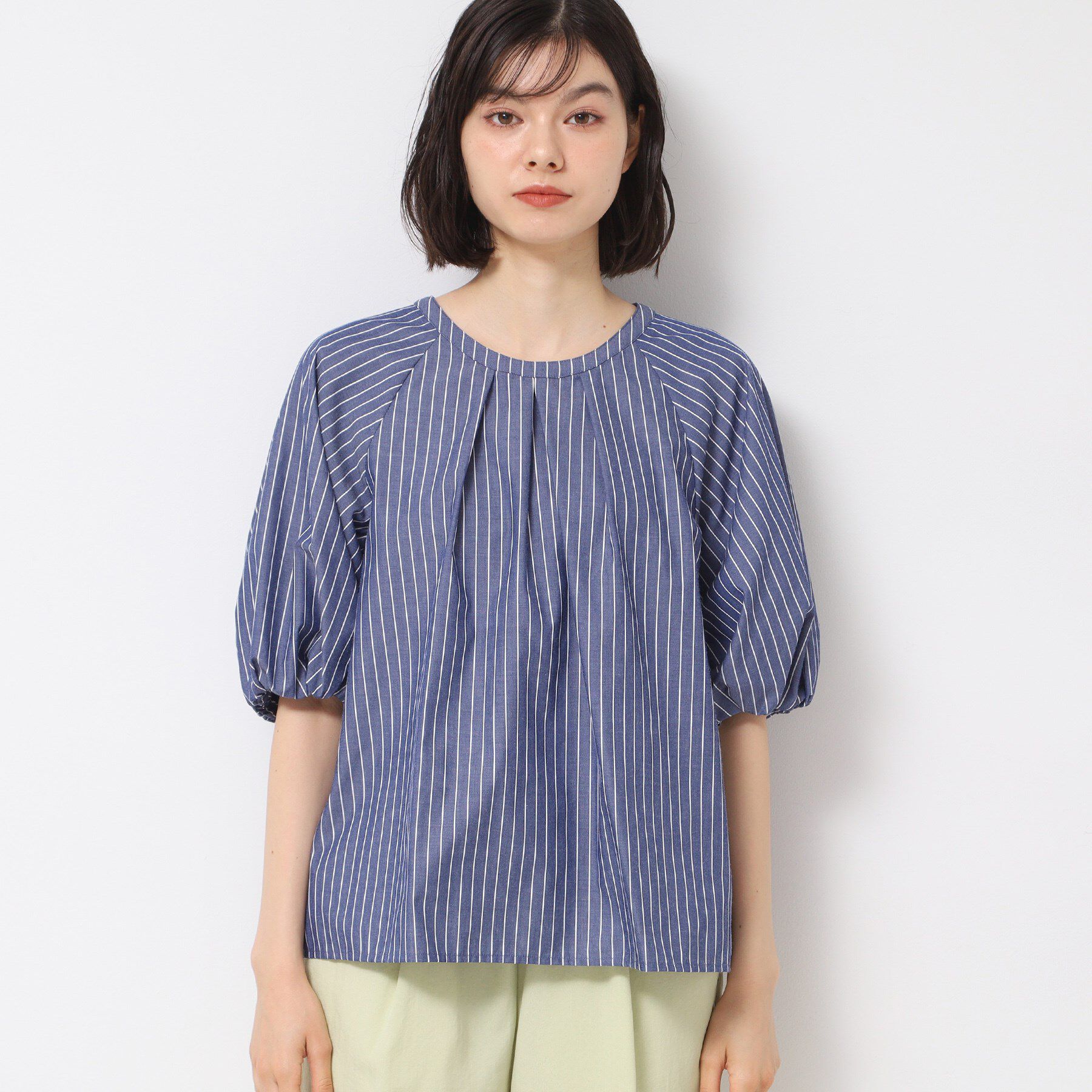 Dessin「【洗える】ギャザー入りバルーンスリーブブラウス」|シャツ・ブラウス|