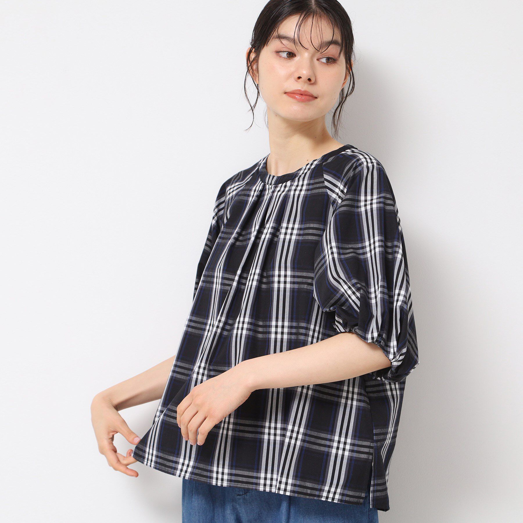 Dessin「【洗える】ギャザー入りバルーンスリーブブラウス」|シャツ・ブラウス|