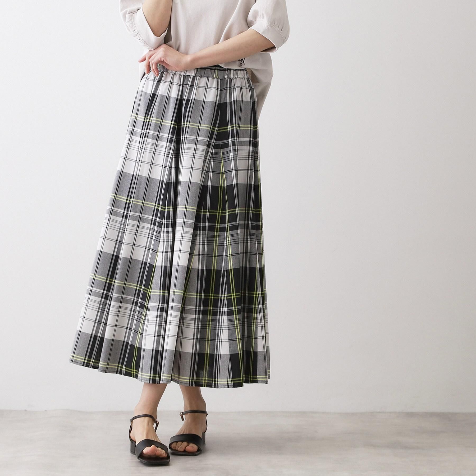 Dessin「【ウエストゴム/洗える】映えチェック柄スカート」|スカート|
