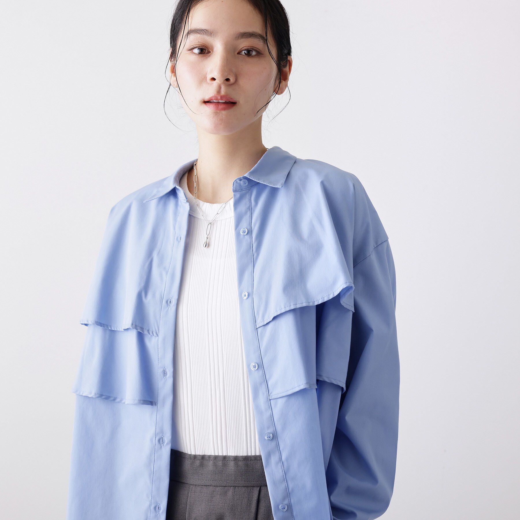 Dessin「【洗える】フリルシャツブラウス」|シャツ・ブラウス|