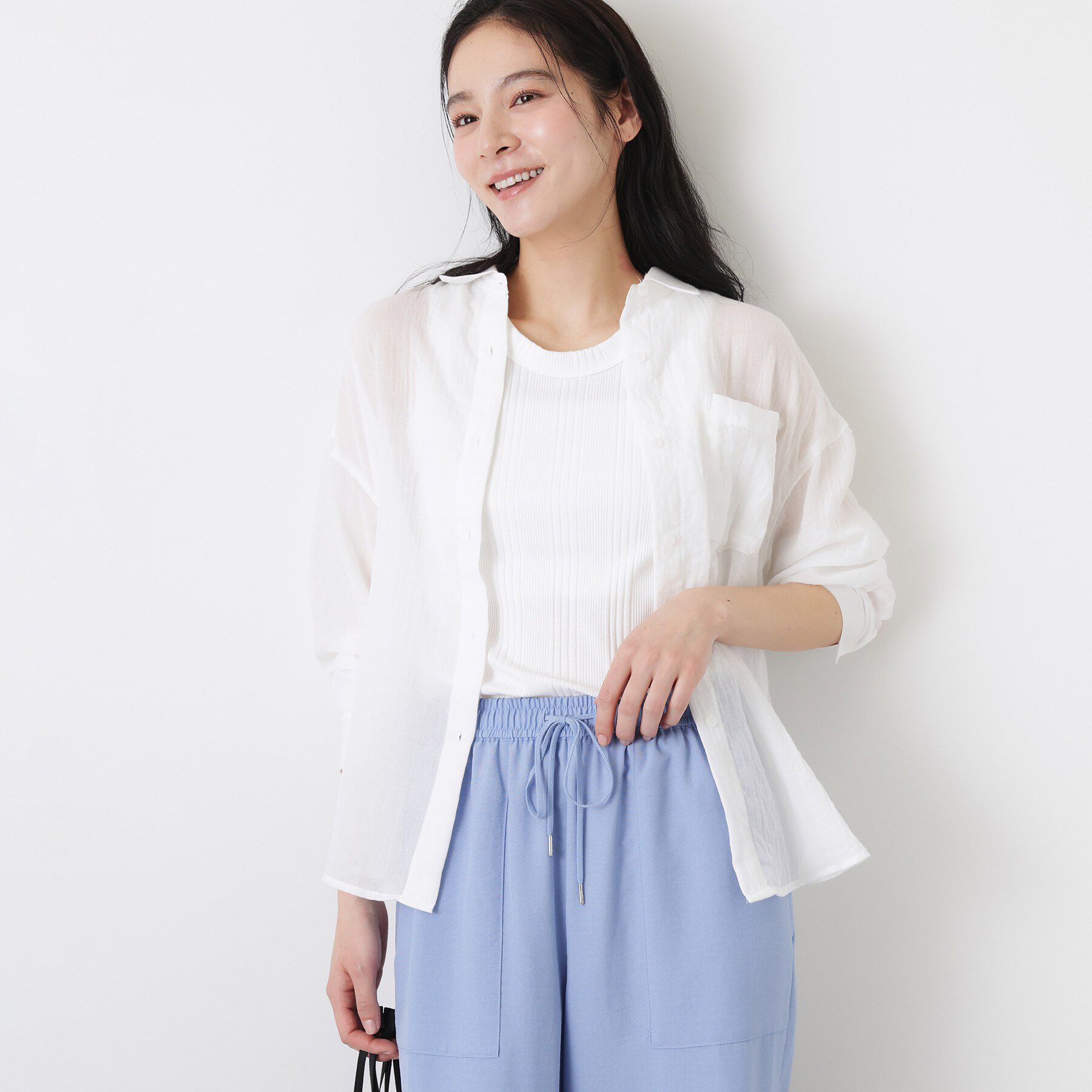 Dessin「【洗える】シアーカラーシャツ」|シャツ・ブラウス|