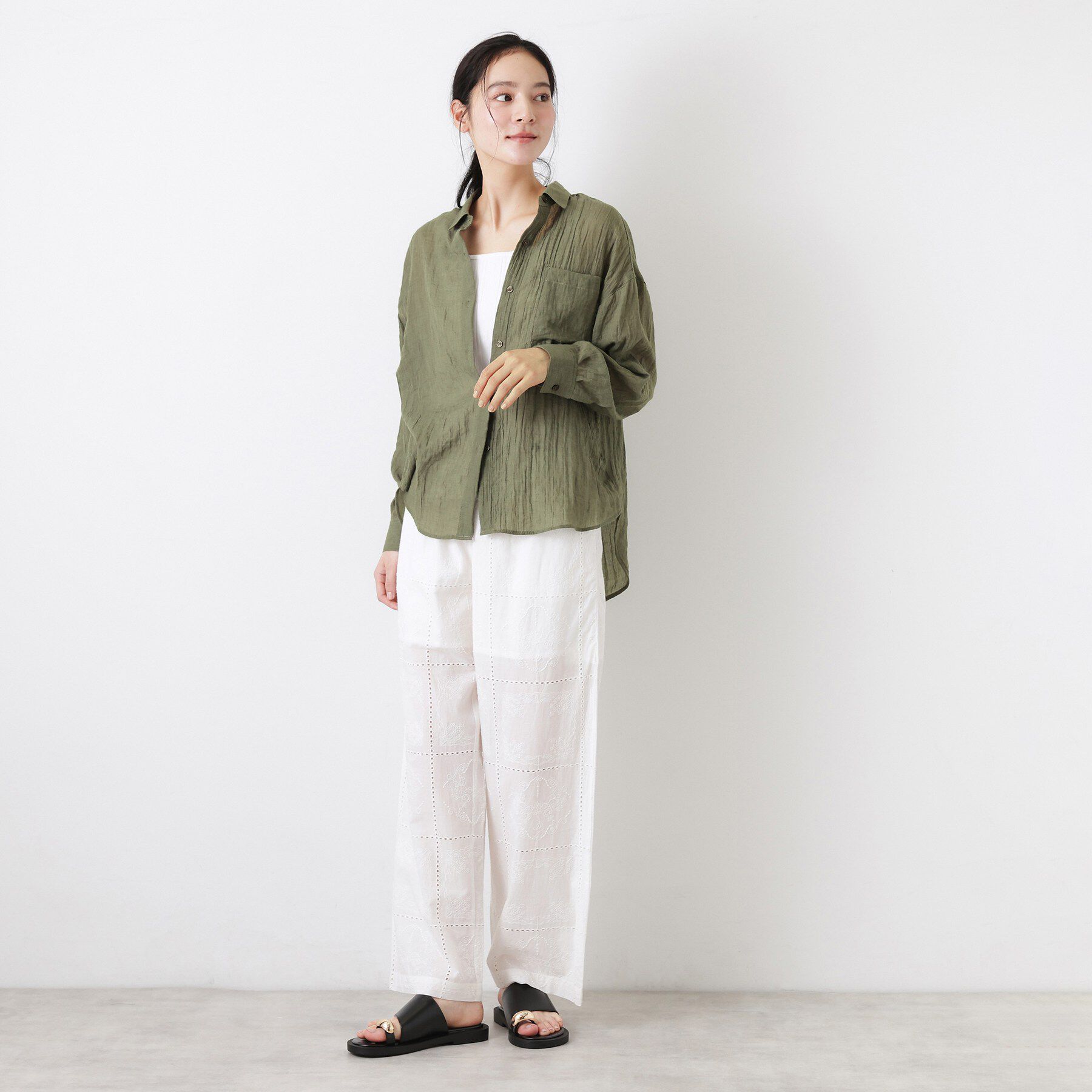 Dessin「【洗える】シアーカラーシャツ」|シャツ・ブラウス|