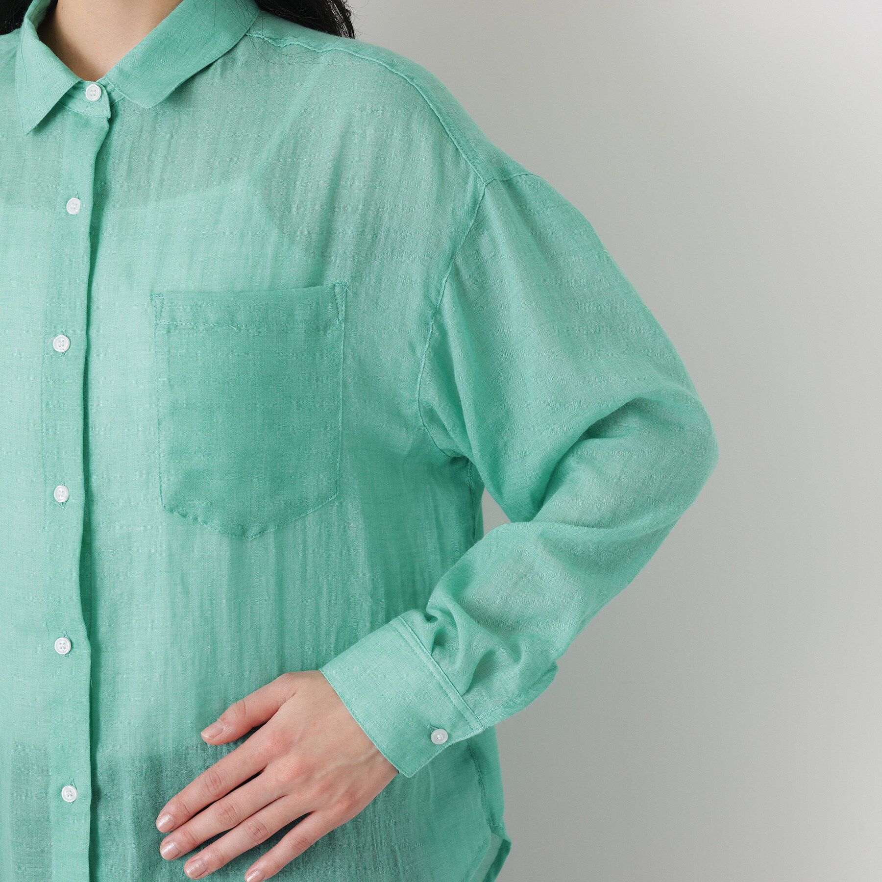 Dessin「【洗える】シアーカラーシャツ」|シャツ・ブラウス|