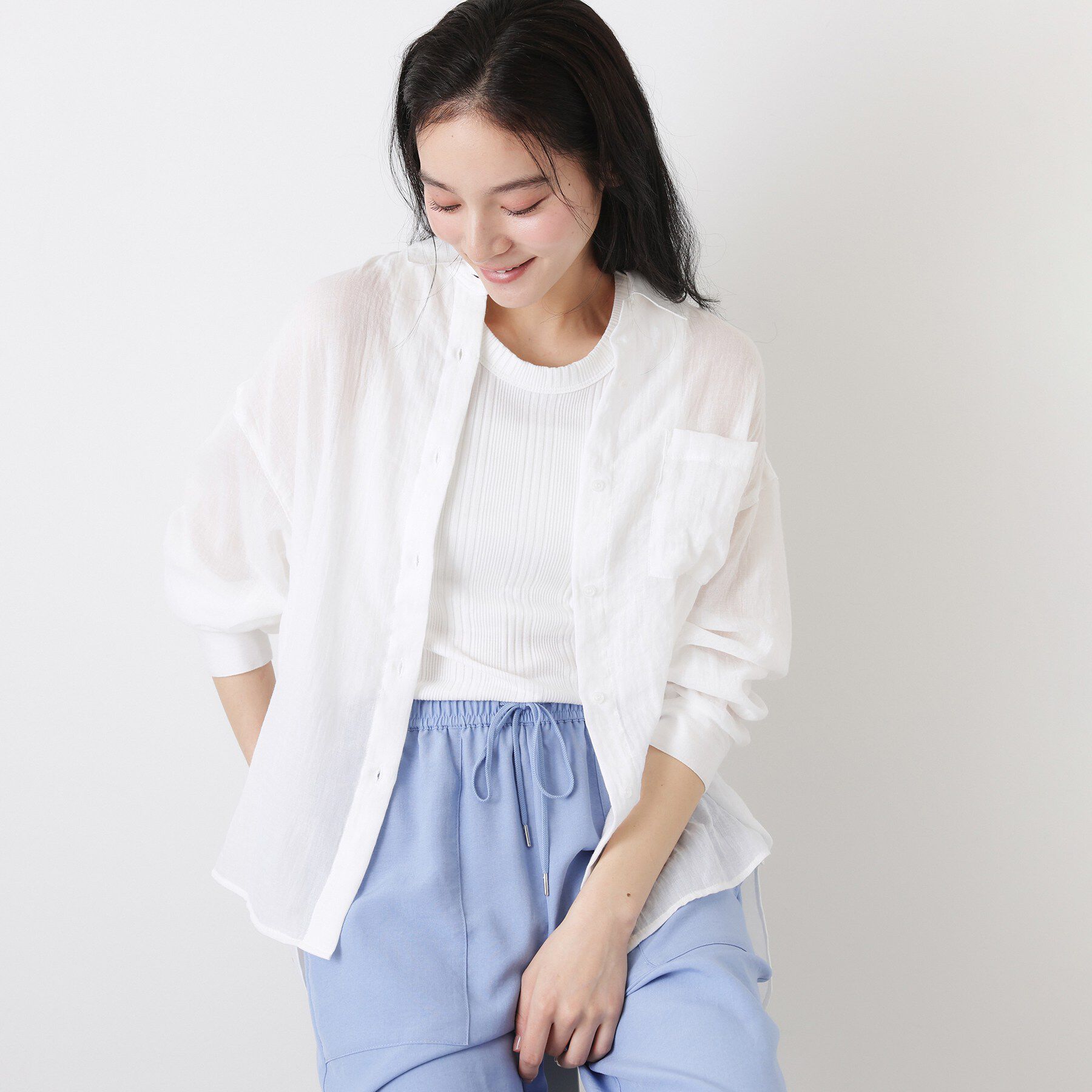 Dessin「【洗える】シアーカラーシャツ」|シャツ・ブラウス|