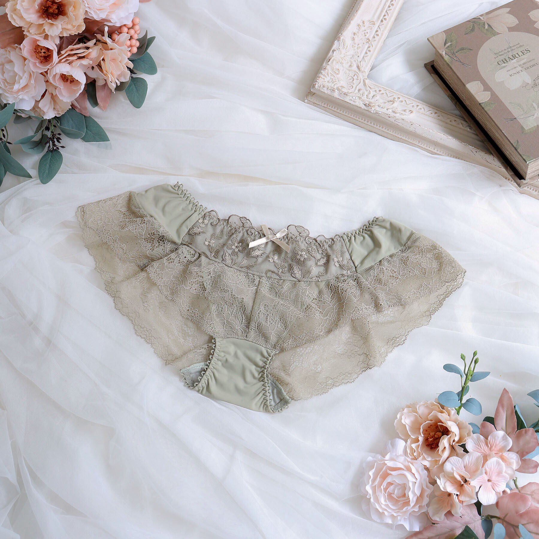 Risa Magli「ボーナ フレアショーツ」|インナー|カーキ(027)