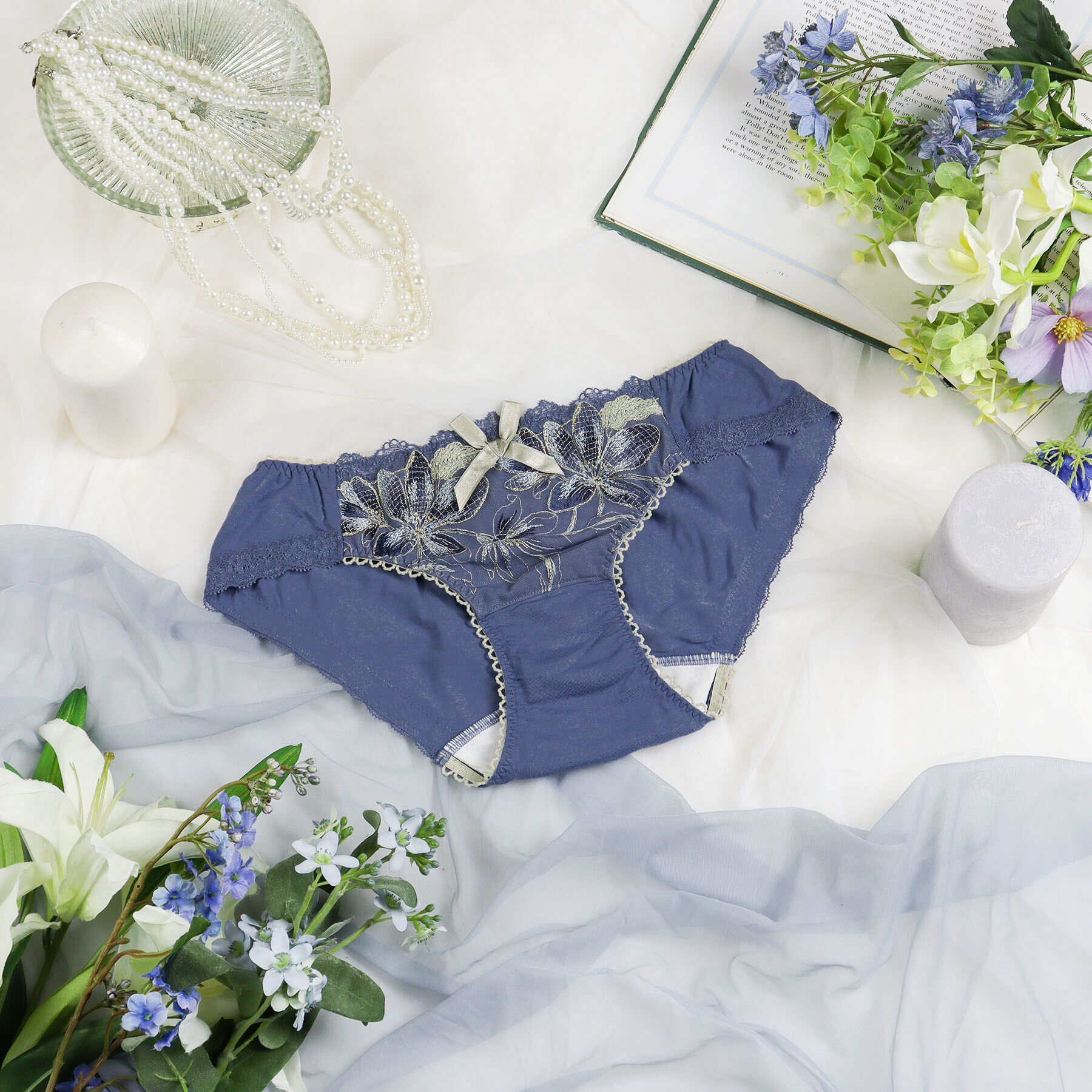 Risa Magli「イレーナ サニタリーショーツ」|インナー|ブルー(092)