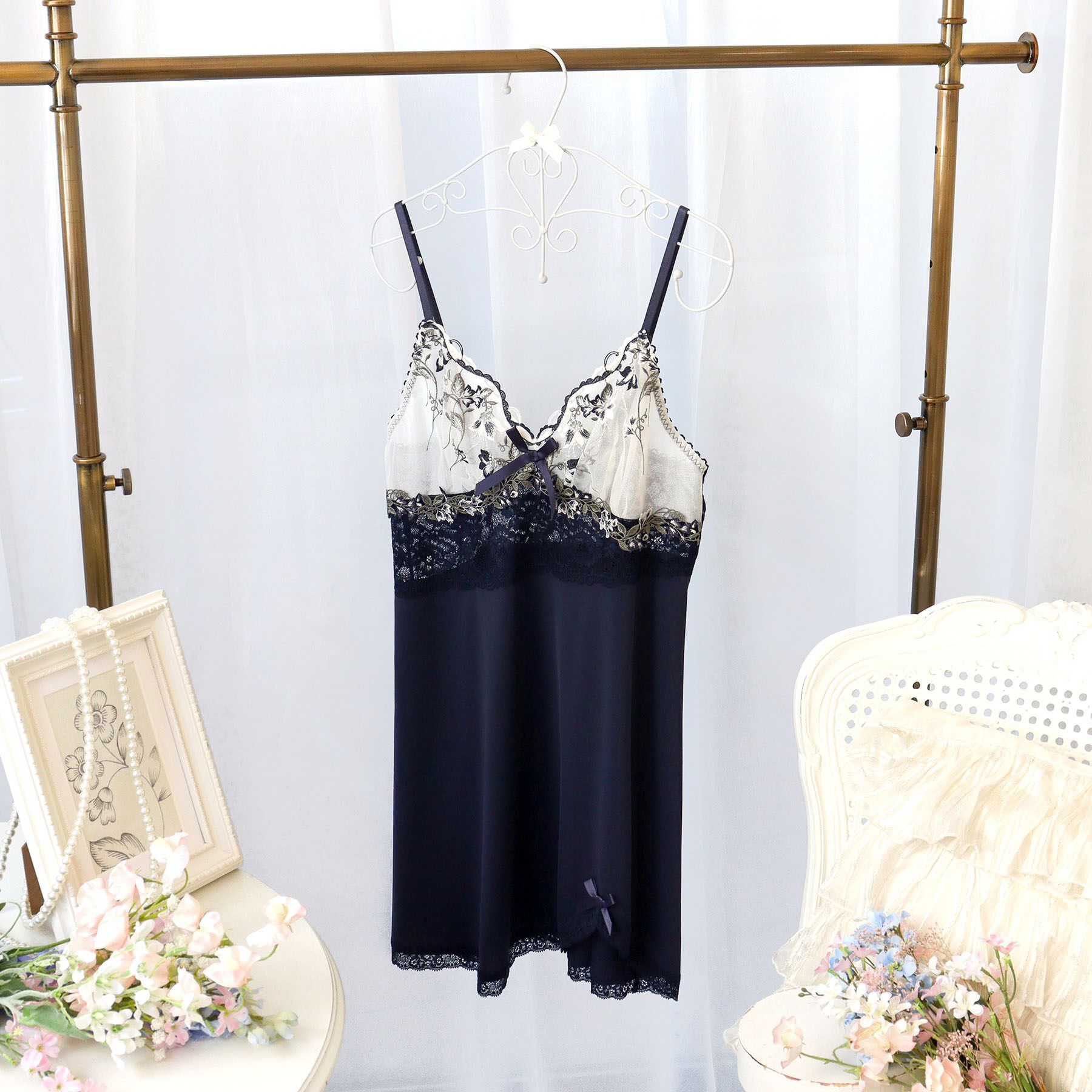 Risa Magli「ソア スリップ」|キャミソール|ネイビー(094)