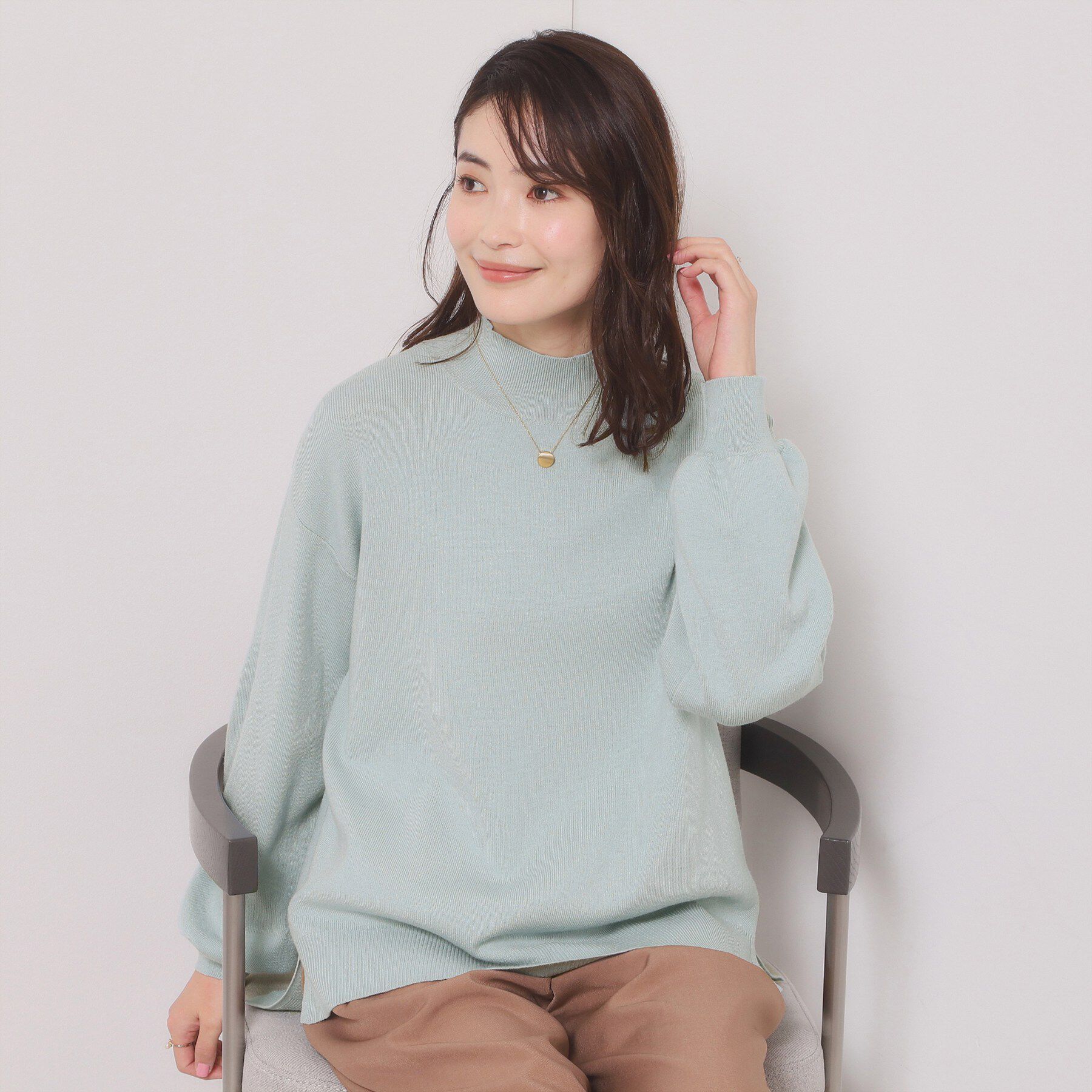 ITS&rsquo;DEMO「【手洗い可／8色展開】カラフルハイネックニット」|ニット・セーター|ライトグリーン(02