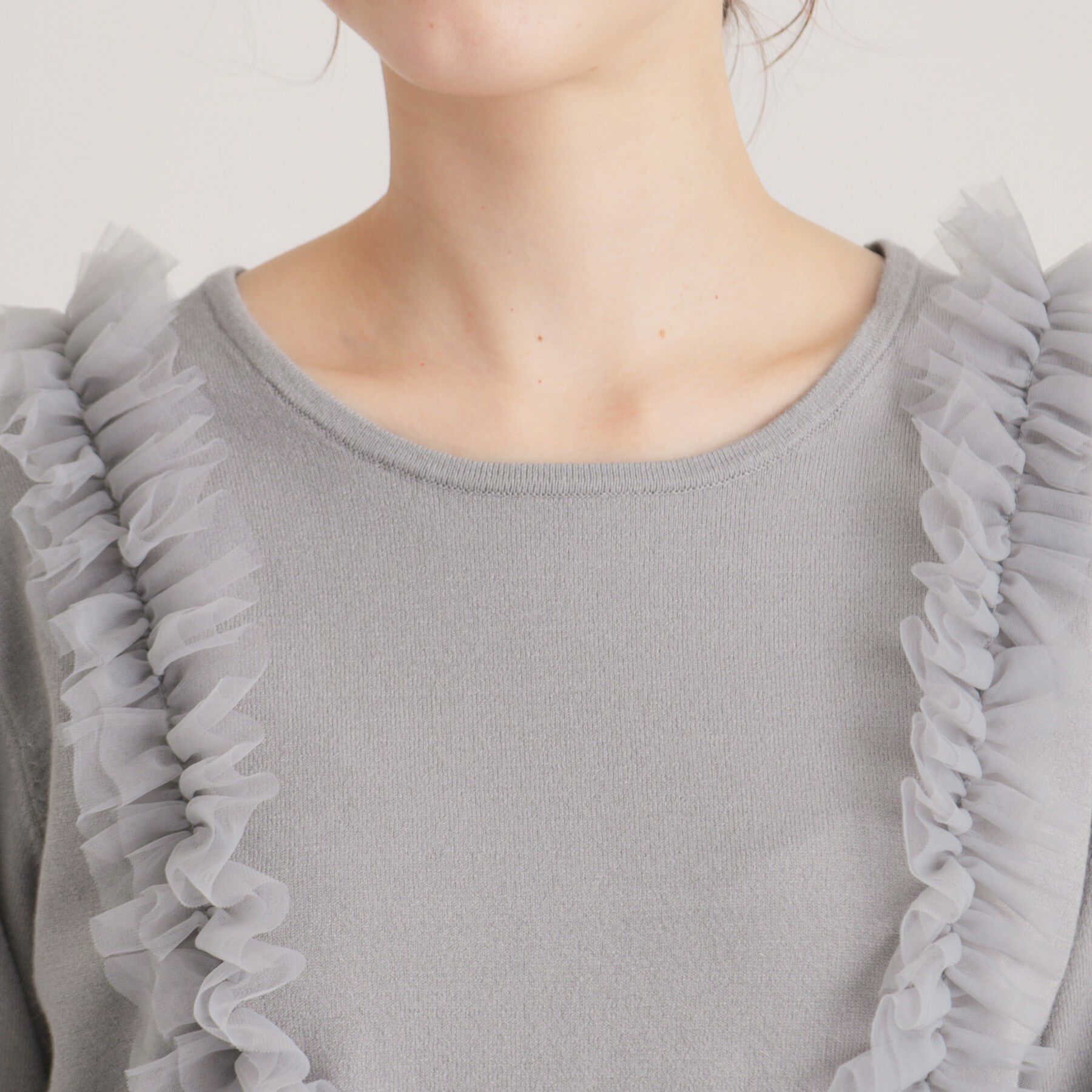 SunaUna「【大人フェミニン】前後チュールニット」|ニット・セーター|