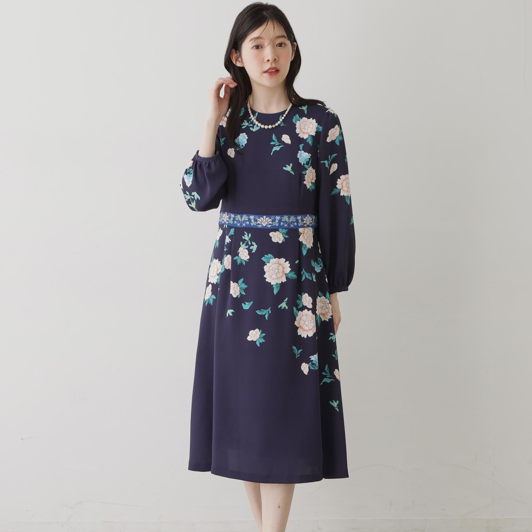 SunaUna「【co creation and yours／SS～L】オリエンタルプリントワンピース」|ワンピース|