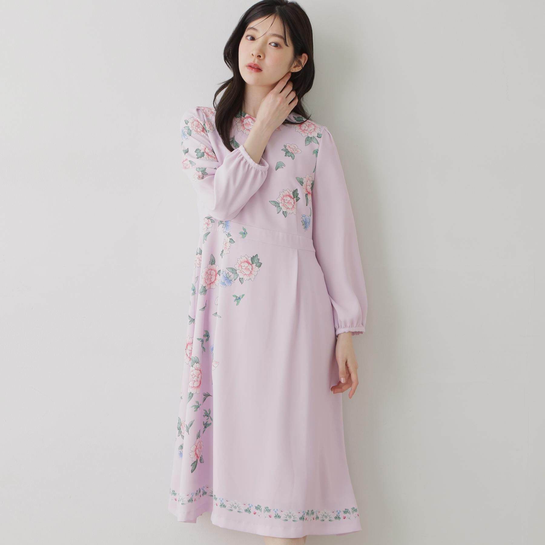 SunaUna「【co creation and yours／SS～L】オリエンタルプリントワンピース」|ワンピース|