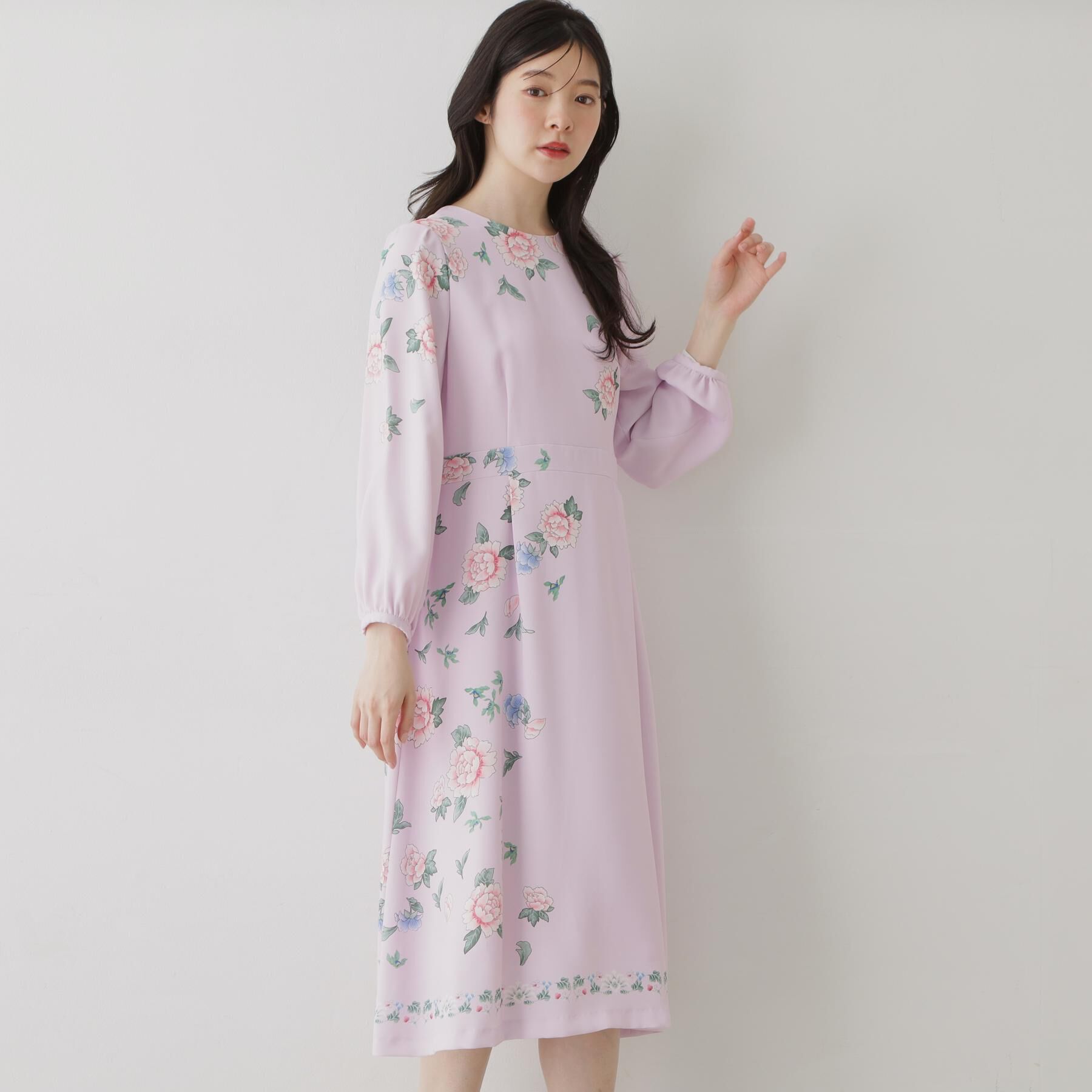 SunaUna「【co creation and yours／SS～L】オリエンタルプリントワンピース」|ワンピース|