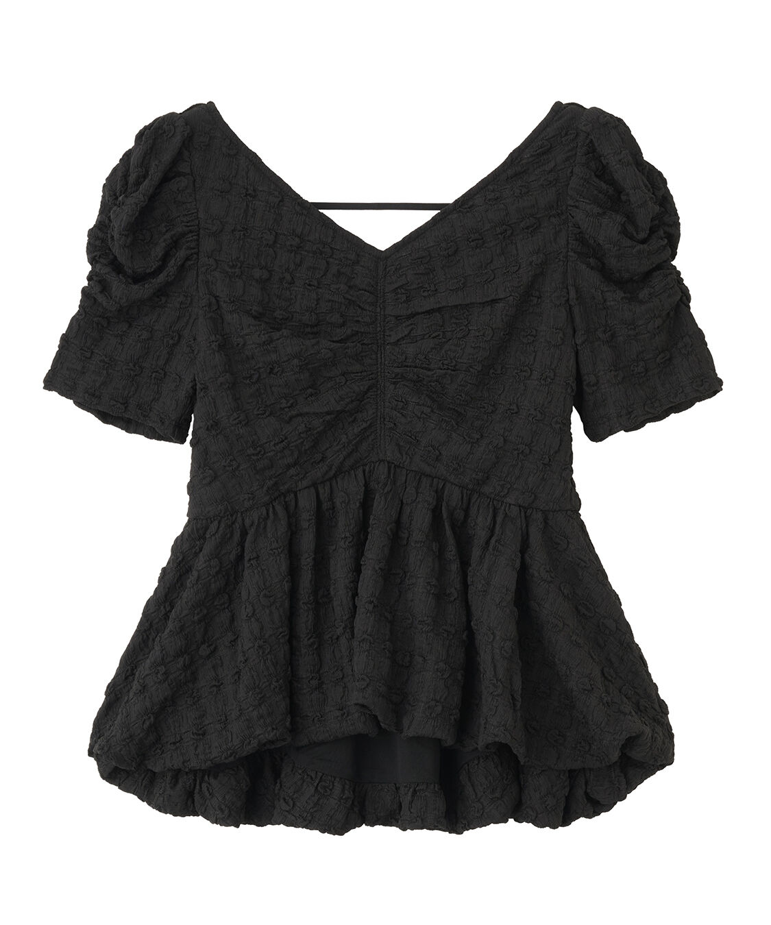 COCO DEAL「バルーンペプラムカットソートップス」|Tシャツ・カットソー|ブラック