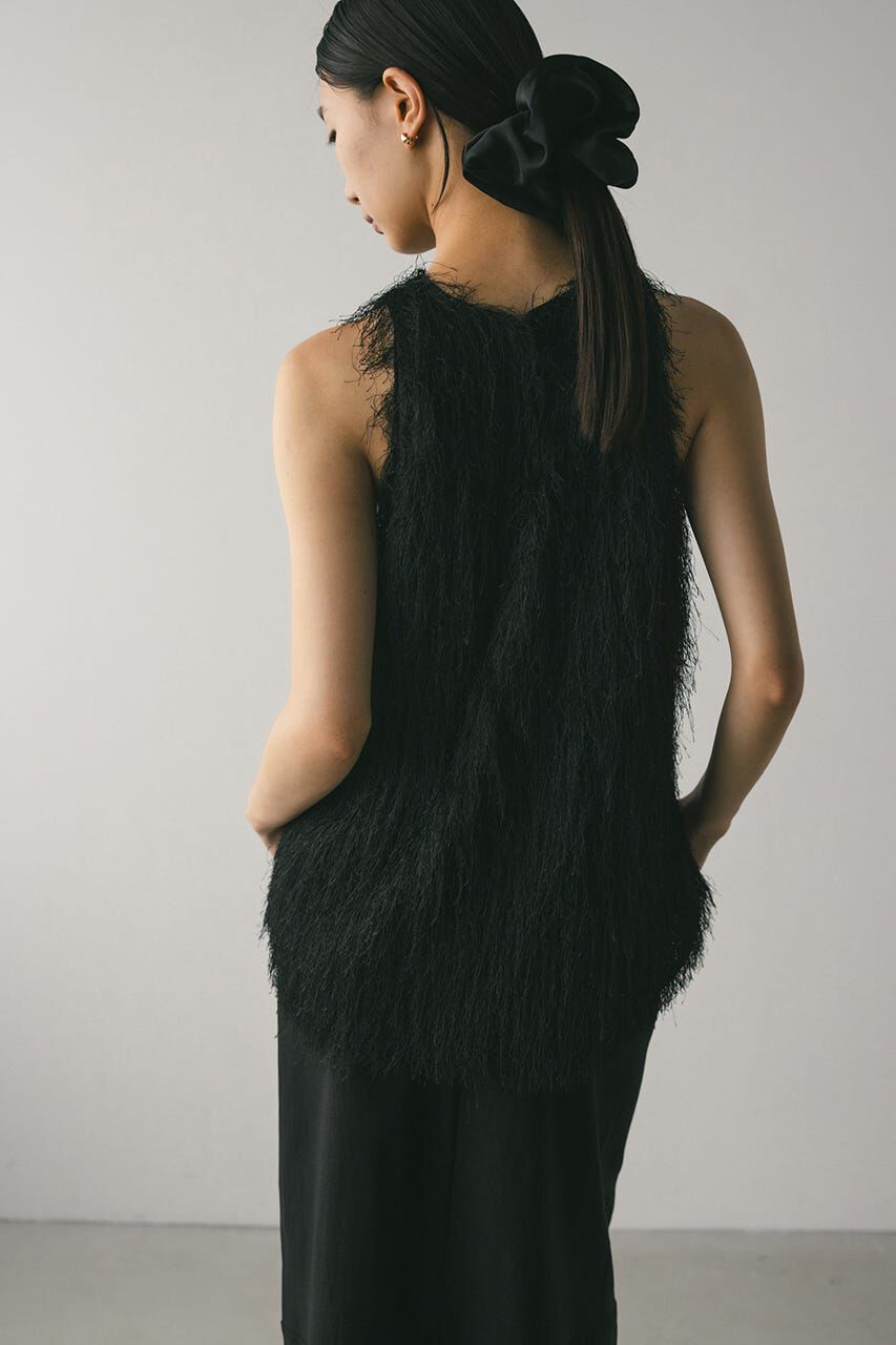 STYLEMIXER「フリンジルーズトップ」|タンクトップ|BLK