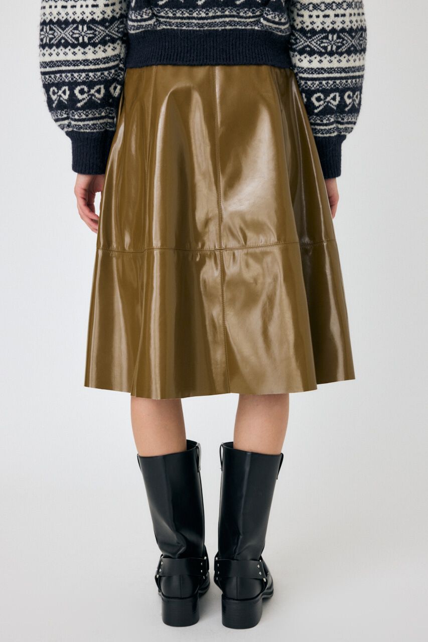 MOUSSY「F/LEATHER フレアスカート」|スカート|