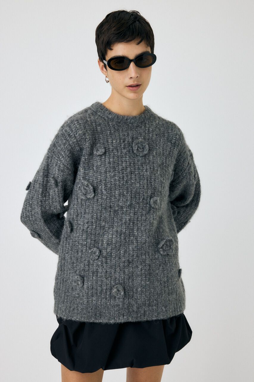 MOUSSY「FLORAL MOTIF OVER セーター」|ニット・セーター|