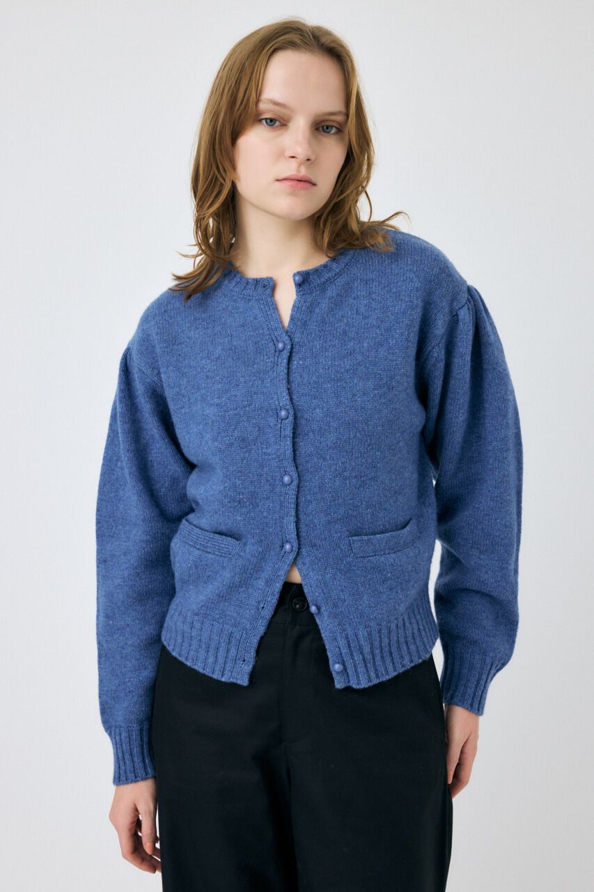 MOUSSY「BUTTON UP ニットカーディガン」|カーディガン|BLU