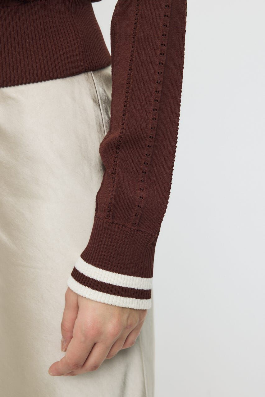 MOUSSY「MIX PATTERN KNIT TRACK トップス」|ニット・セーター|