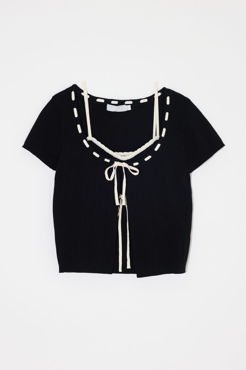 MOUSSY「STITCH DETAIL CD & キャミ」|ニット・セーター|BLK