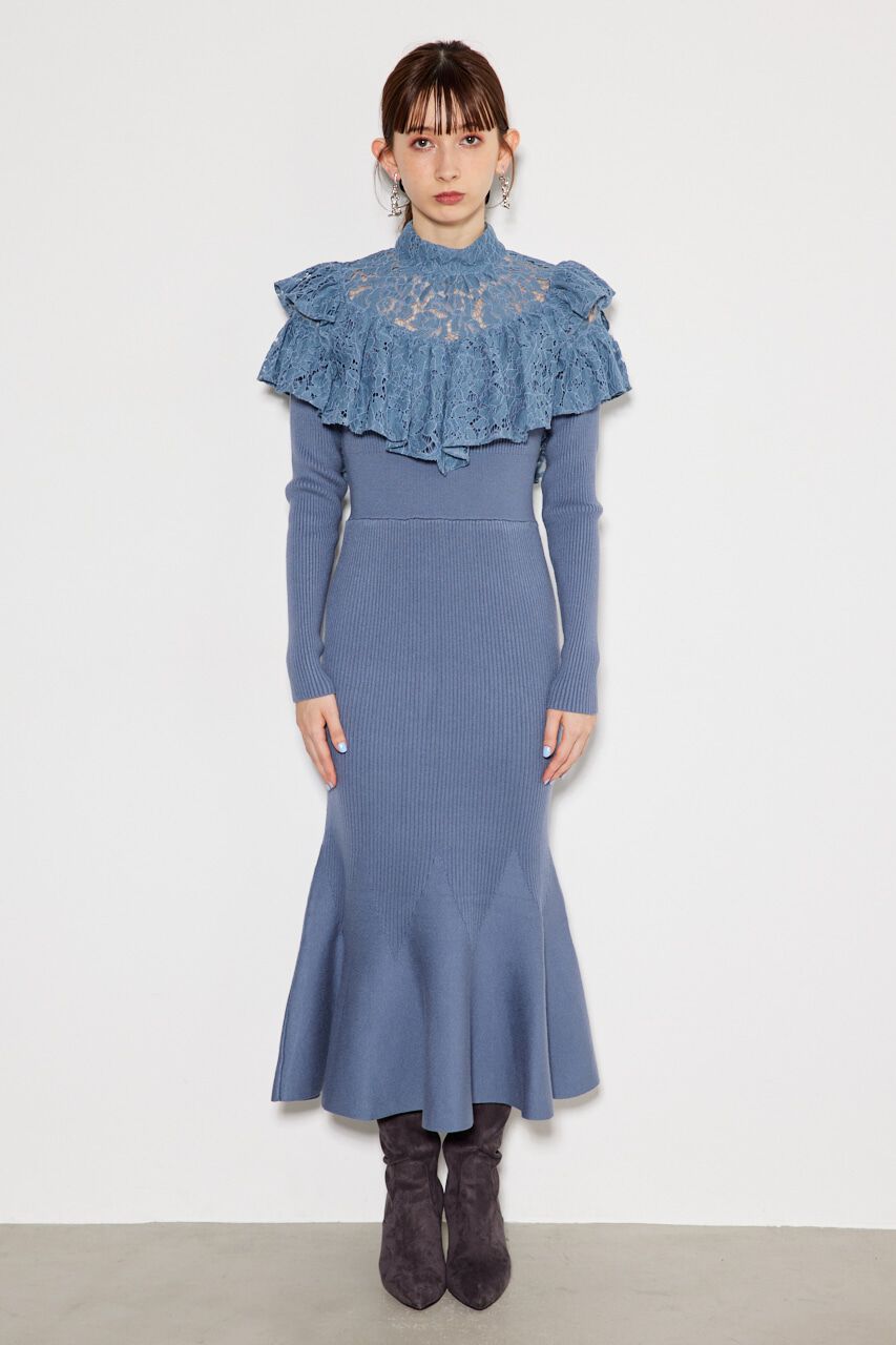 rienda「レースコンビマーメイドKnit OP」|ワンピース|