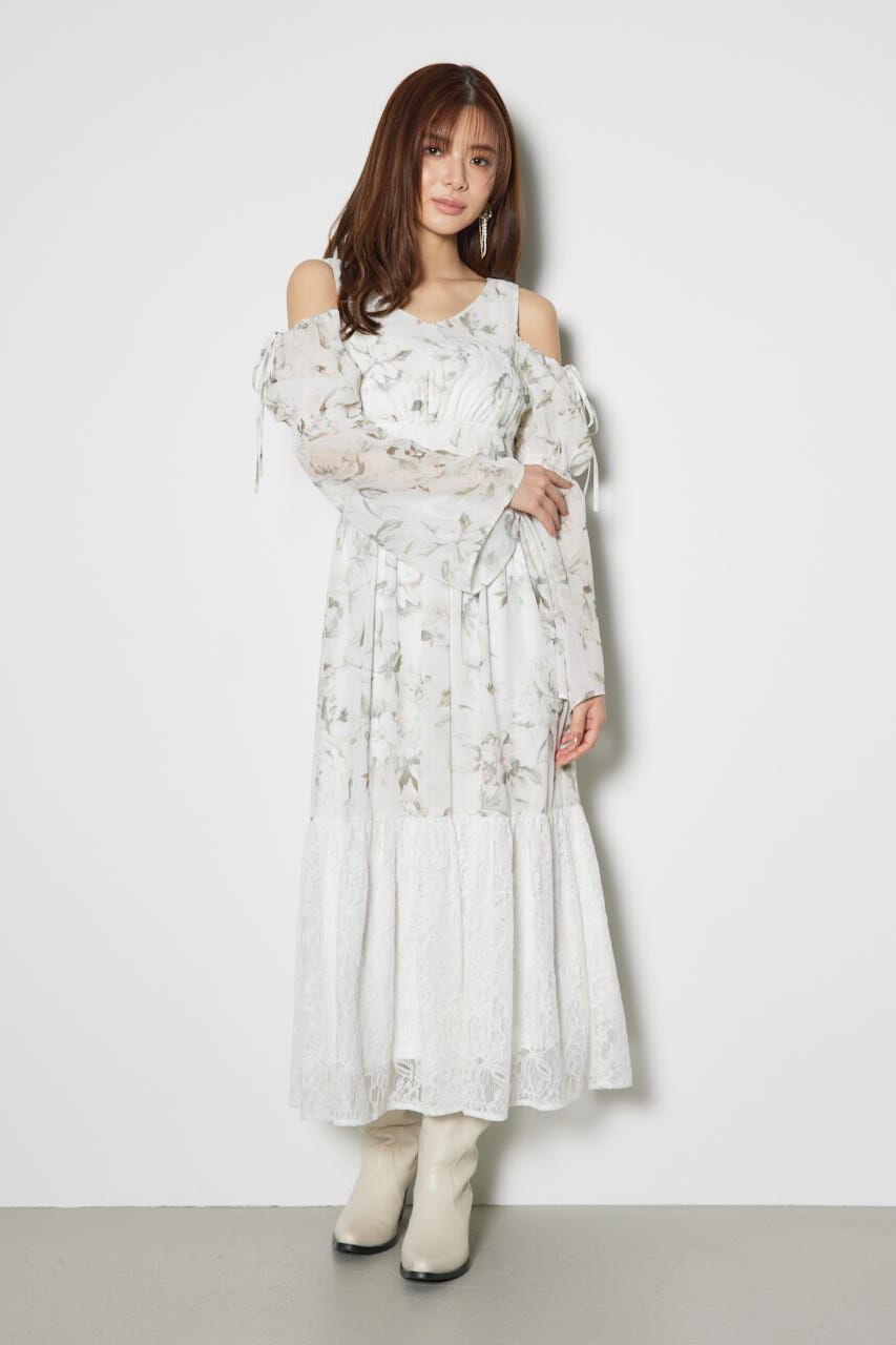 rienda「2WAYレースドッキングフレアワンピース」|ワンピース|