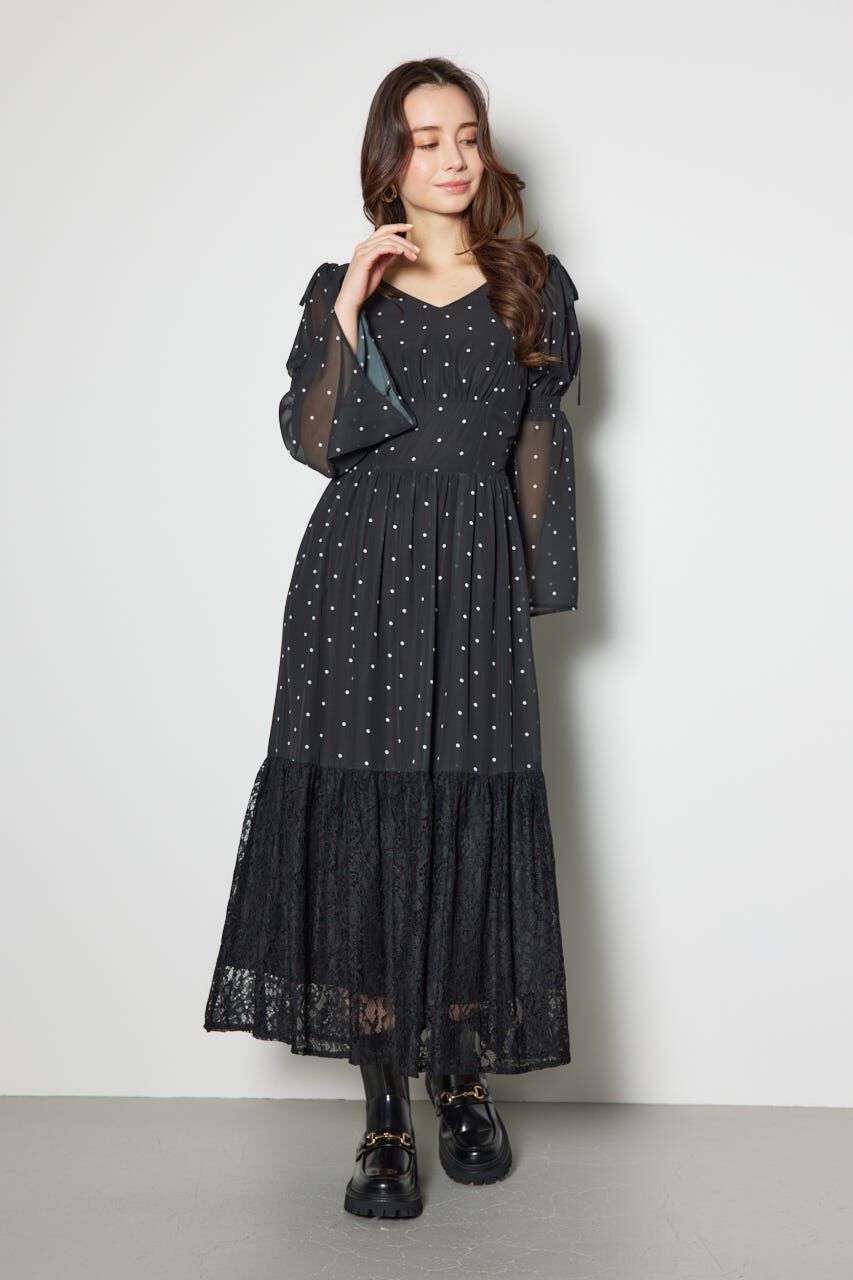 rienda「2WAYレースドッキングフレアワンピース」|ワンピース|