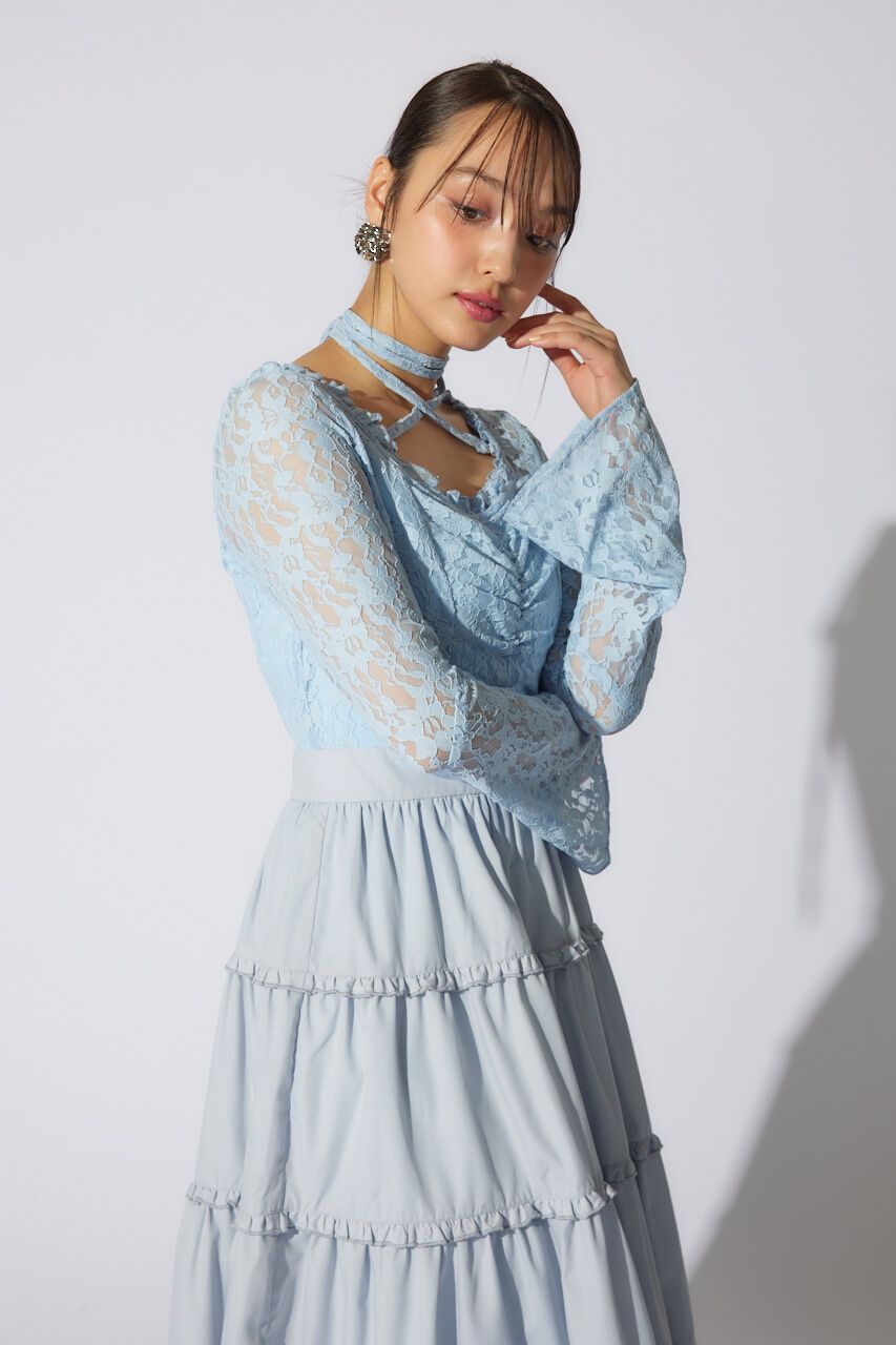 rienda「レーストップコンビフレアワンピース」|ワンピース|