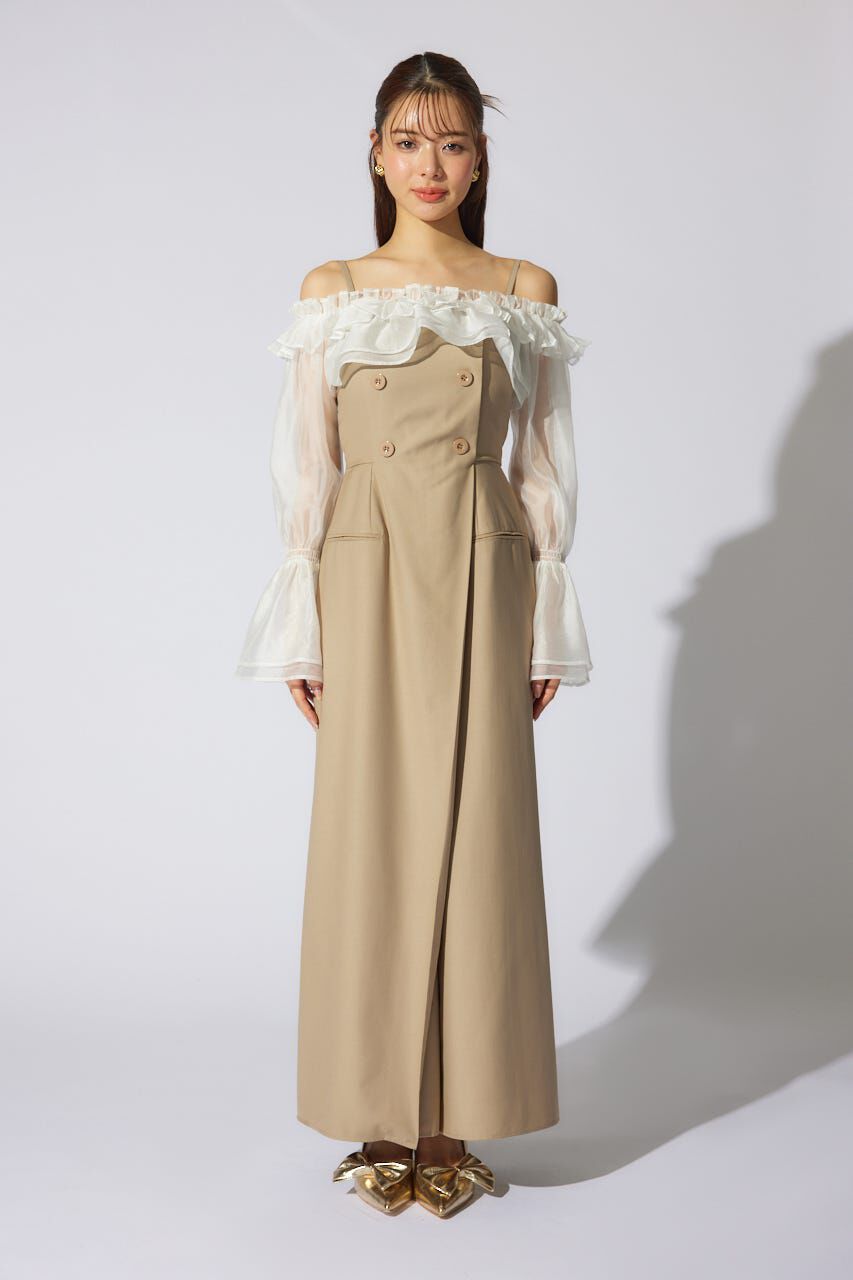 rienda「フリルカーディガンSETロンパース」|ワンピース|