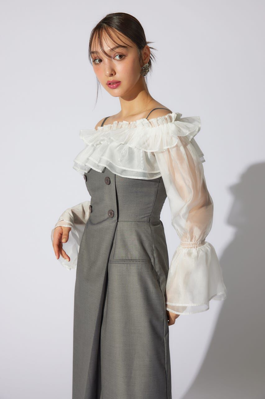 rienda「フリルカーディガンSETロンパース」|ワンピース|