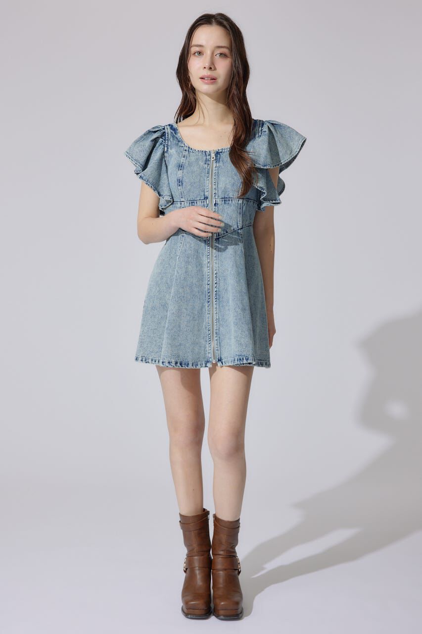 rienda「フリルスリーブミニワンピース」|ワンピース|