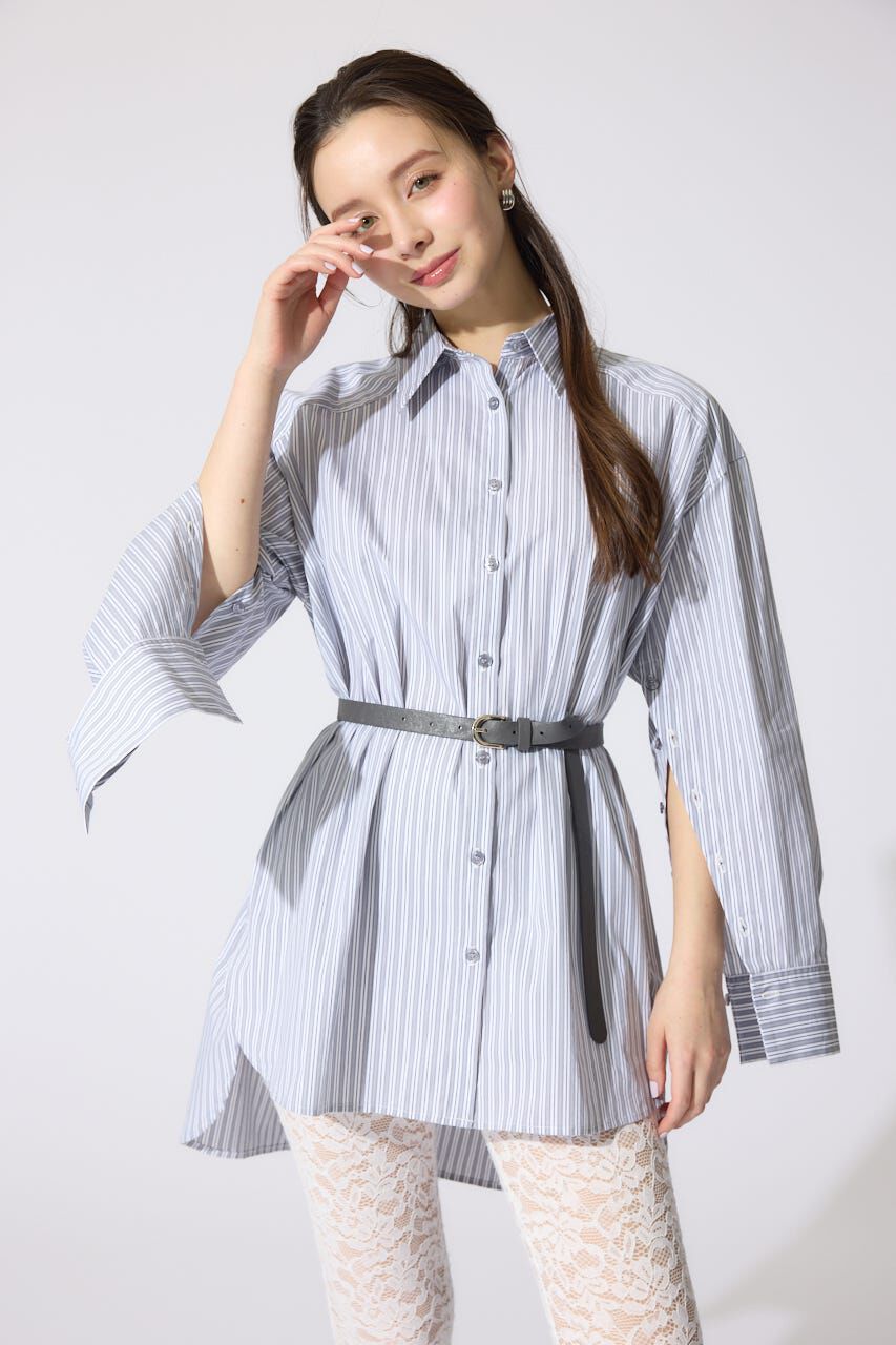 rienda「2WAYベルトセットシャツトップス」|シャツ・ブラウス|柄GRY5