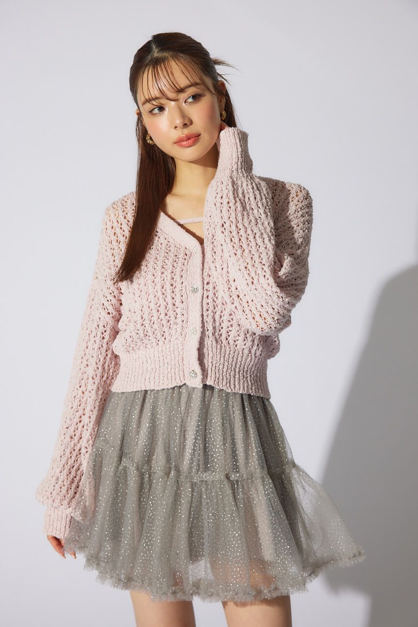 rienda「ビジューニットカーディガン」|カーディガン|