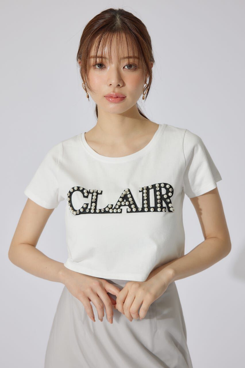 rienda「スランクビジューショートTシャツ」|Tシャツ・カットソー|