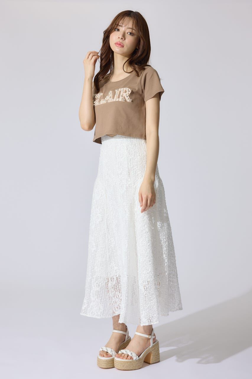 rienda「スランクビジューショートTシャツ」|Tシャツ・カットソー|