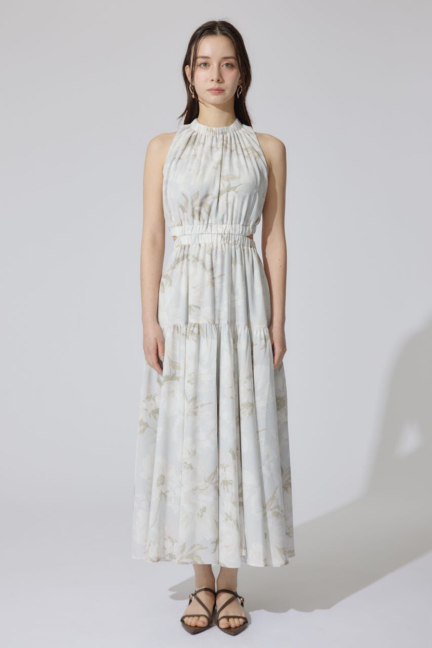 rienda「ホルターネックギャザーフレアワンピース」|ワンピース|