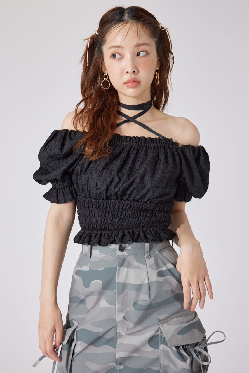 rienda「メニーウェイシャーリングショートブラウス」|シャツ・ブラウス|