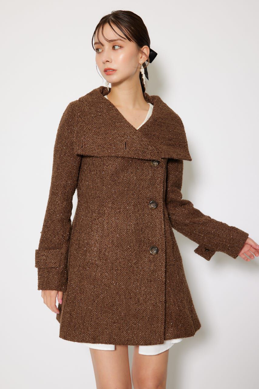 rienda「25オーバーネックシンデレララインミニコート」|その他|