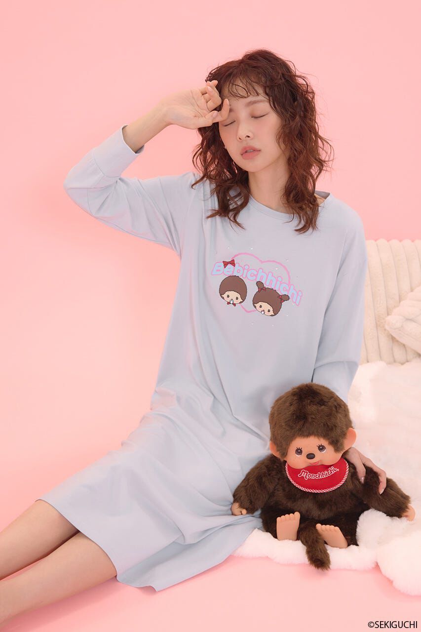 rienda「ベビチッチ｜riendaルームウェアワンピース」|ルームウェア|L/BLU1