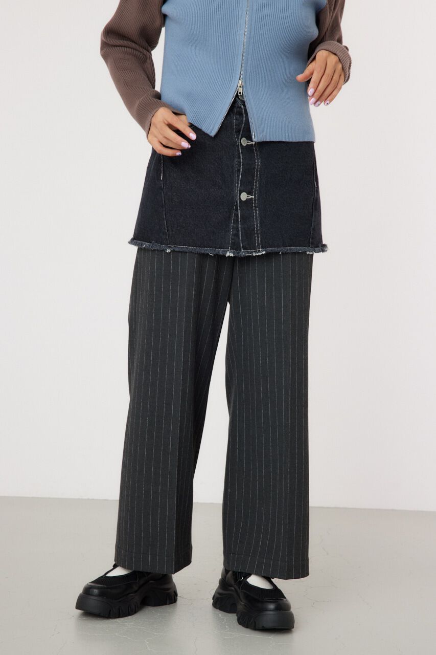 RODEO CROWNS「デニムスカート レイヤード スラックス」|その他|BLK