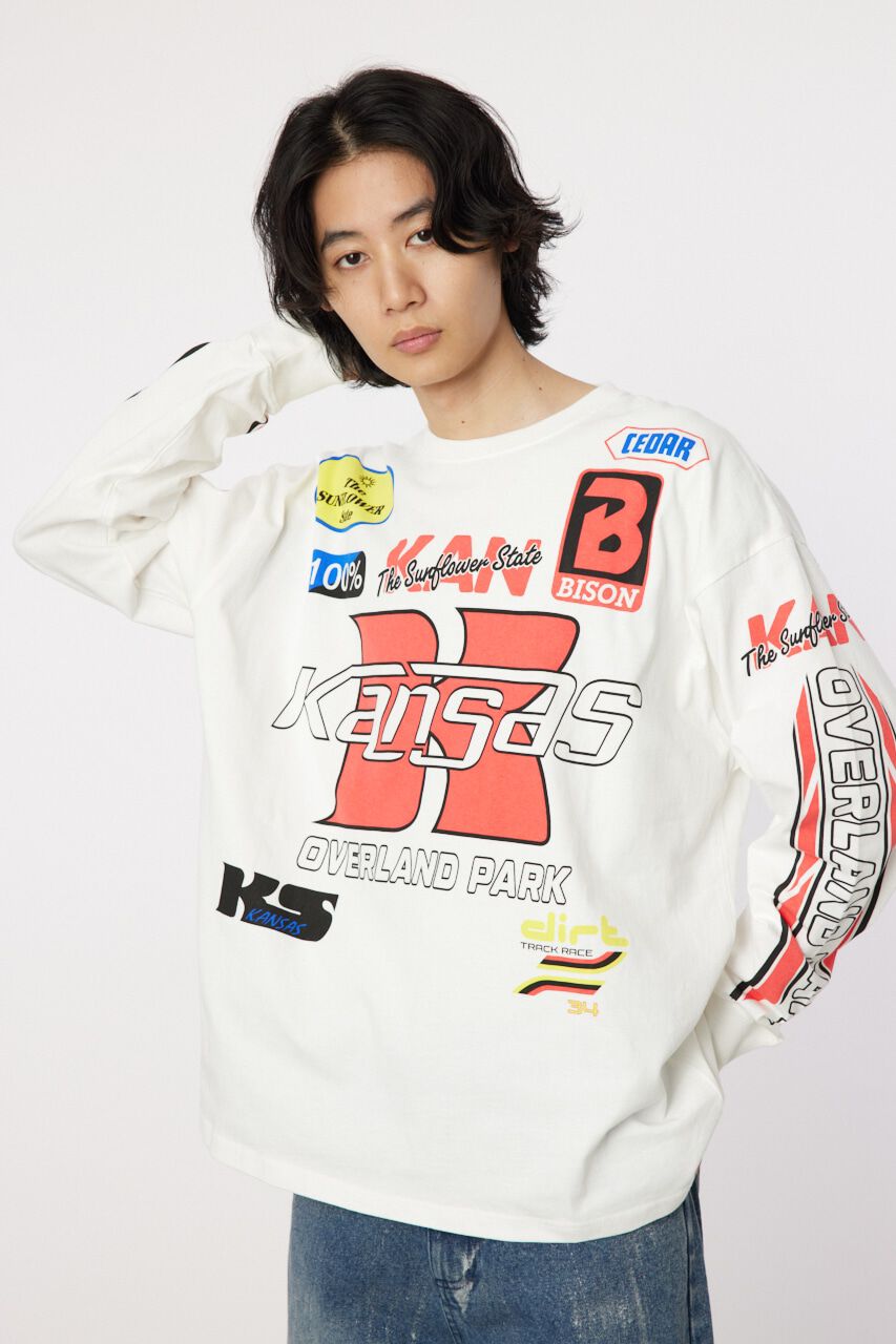 RODEO CROWNS「レーシング ロングスリーブTシャツ」|Tシャツ・カットソー|O/WHT1