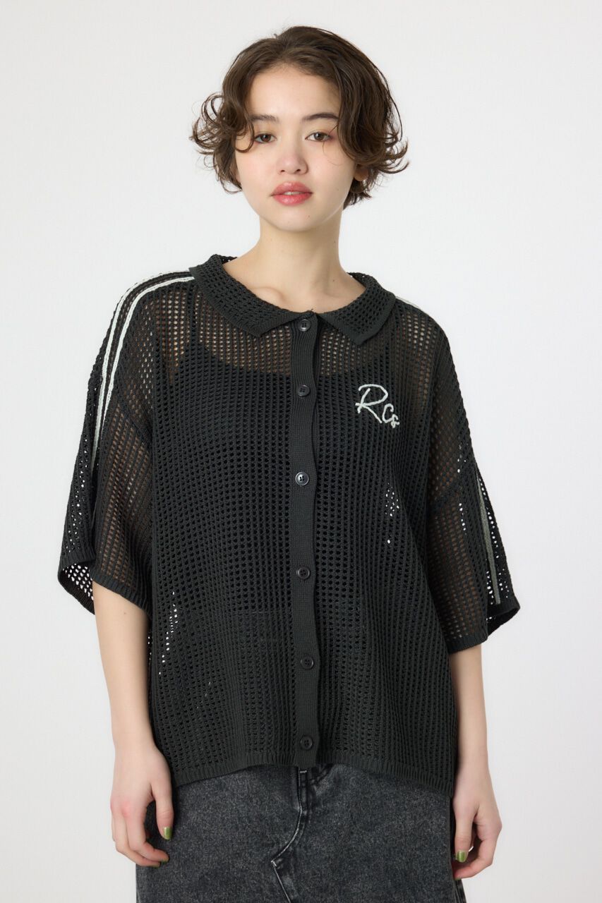 RODEO CROWNS「透かし編ラインカーディガン」|カーディガン|C.GRY