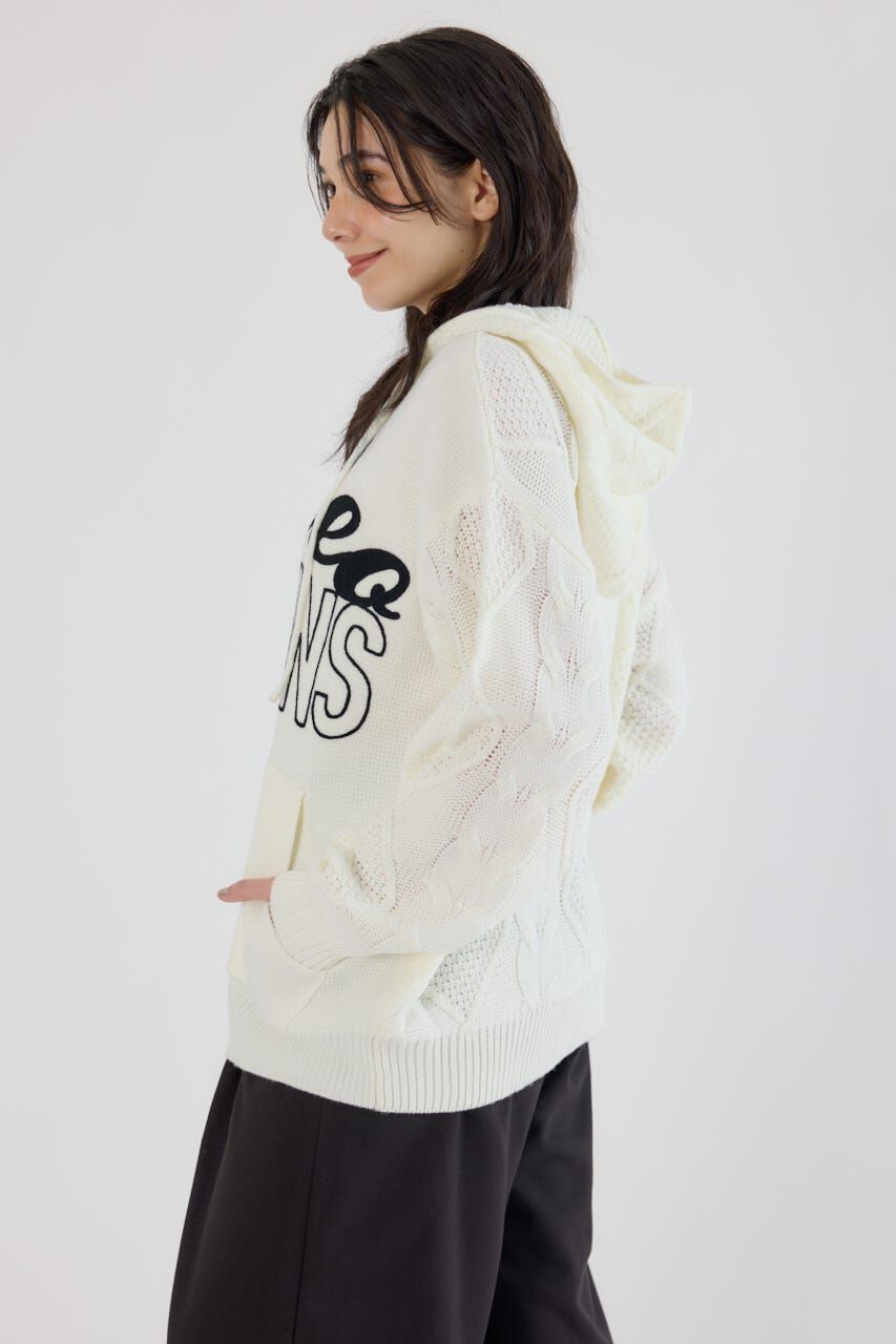 RODEO CROWNS「ロゴケーブルニットジップフーディー」|パーカー|