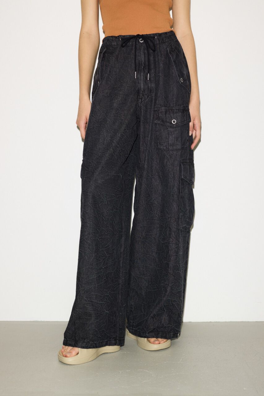 SLY「WRINKLE JW CARGO PT-BE」|デニム|BLK