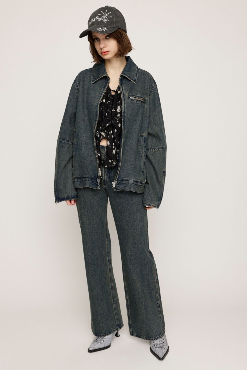 SLY「FRONT ZIP BOXY BZ-BE」|デニムジャケット|