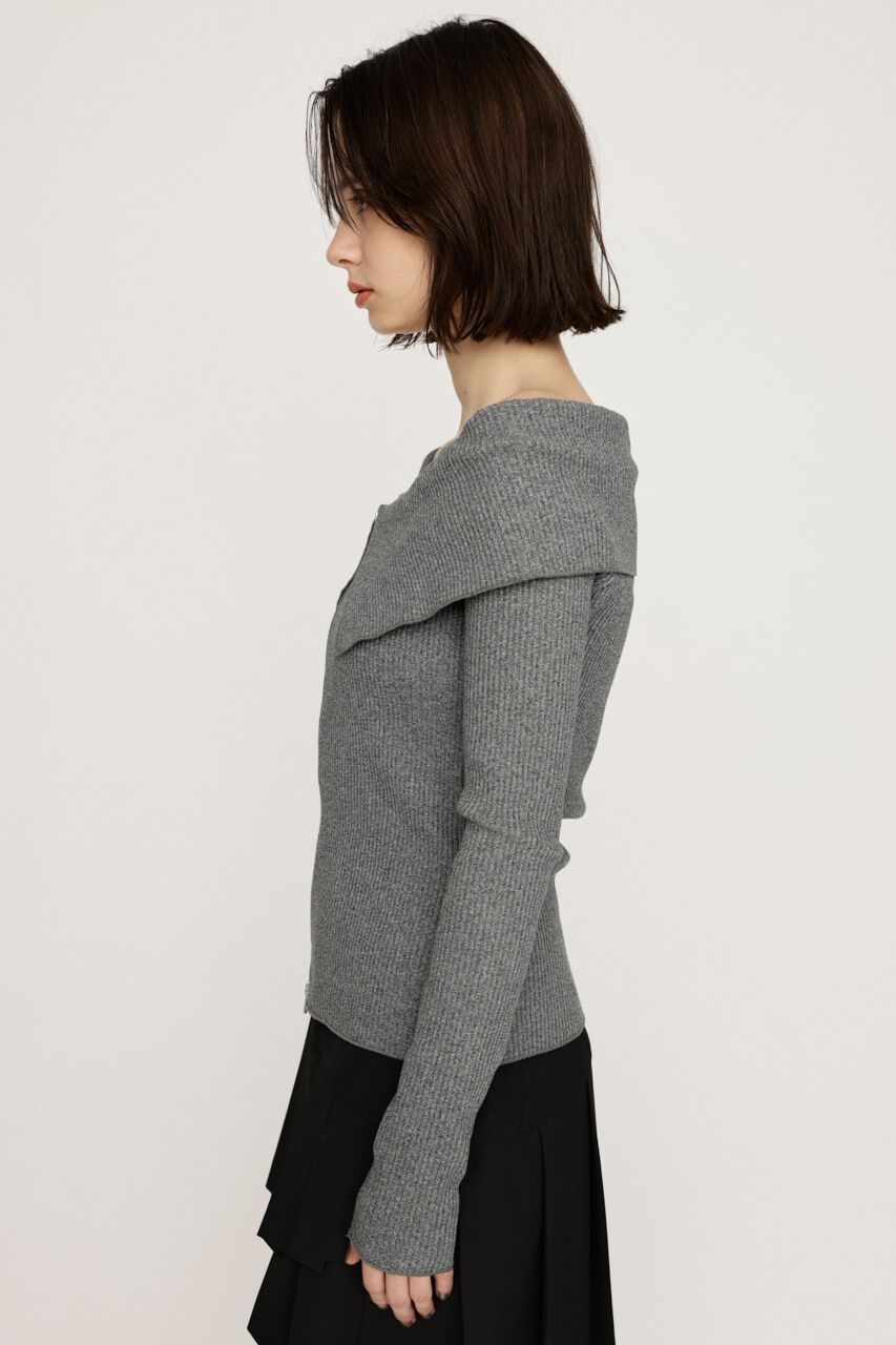 SLY「OFFSHOULDER FRONT ZIP トップス」|Tシャツ・カットソー|