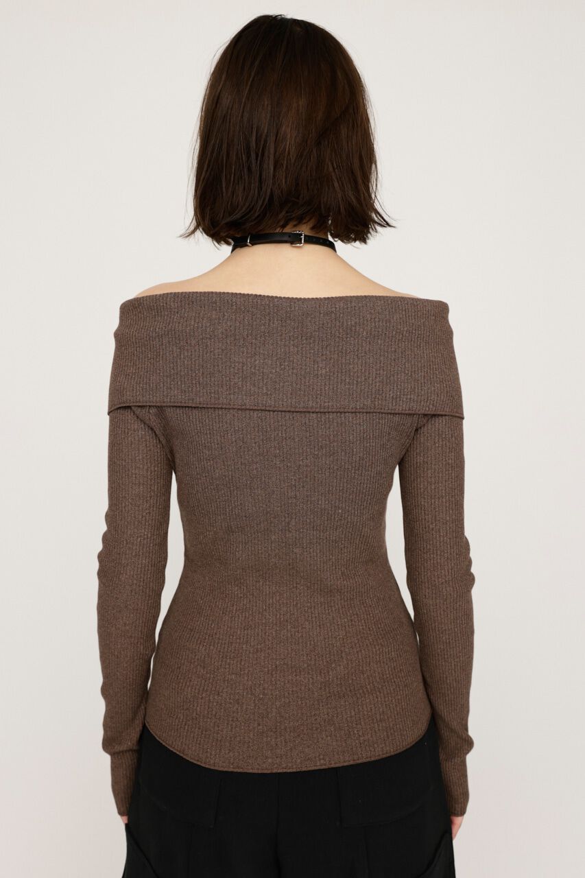 SLY「OFFSHOULDER FRONT ZIP トップス」|Tシャツ・カットソー|