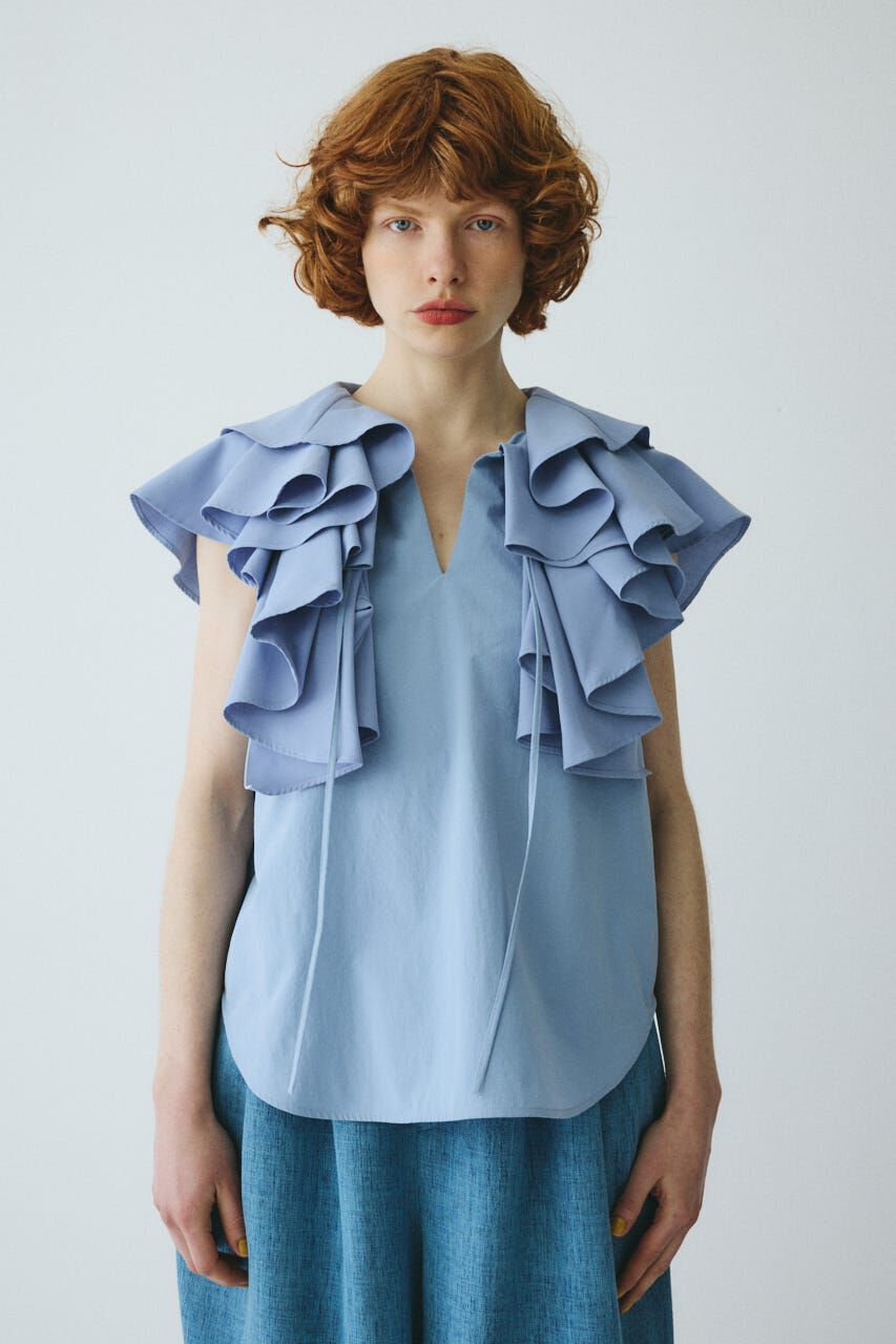 HeRIN.CYE「［予約］Ruffled blouse」|シャツ・ブラウス|L/BLU1